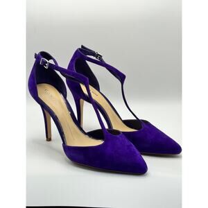 Size 10 -Gianni Bini Women's Purple Suede Ankle Strap Heels with Box